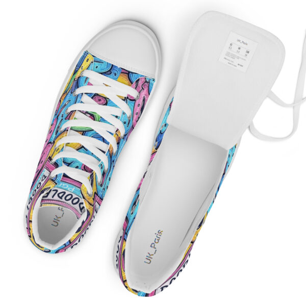 UK_Paris “DOODLE” High-Top Canvas Trainers - Image 19