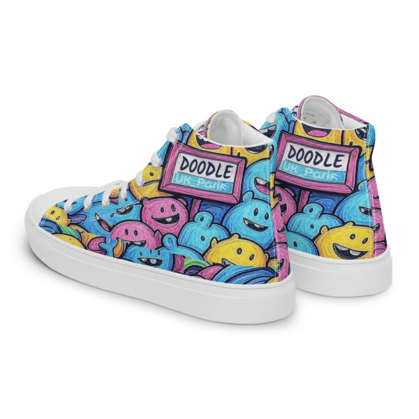 UK_Paris “DOODLE” High-Top Canvas Trainers - Image 3