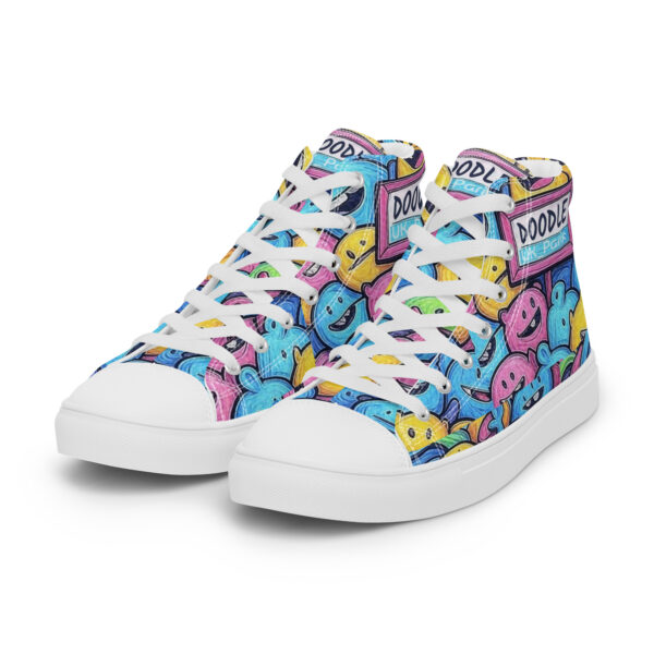 UK_Paris “DOODLE” High-Top Canvas Trainers - Image 4